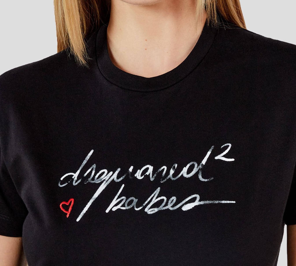 Dsquared2 - FRANELA CUELLO REDONDO NEGRA BABES