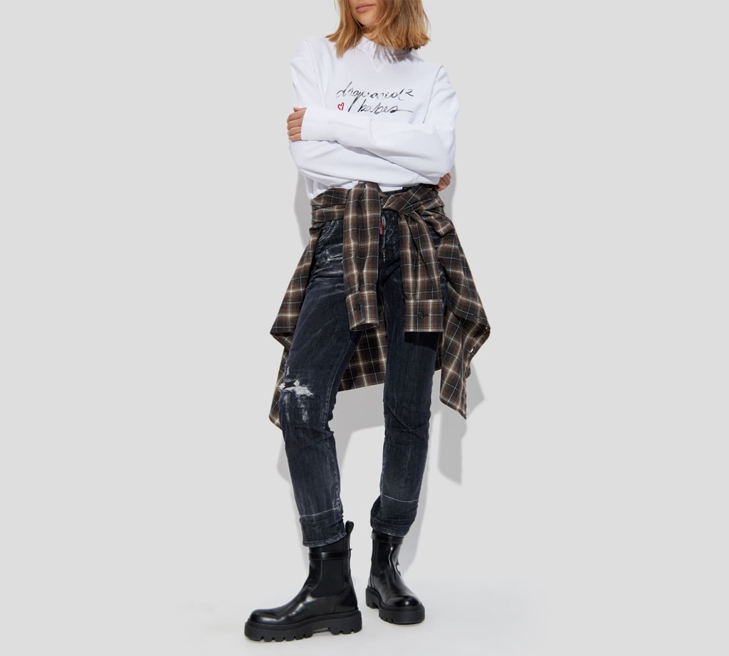 Dsquared2 - SWEATER CLÁSICO CUELLO REDONDO BLANCO BABES