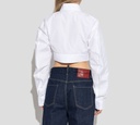 Dsquared2 - CAMISA CROP TOP BLANCA CON BOLSILLO FRONTAL