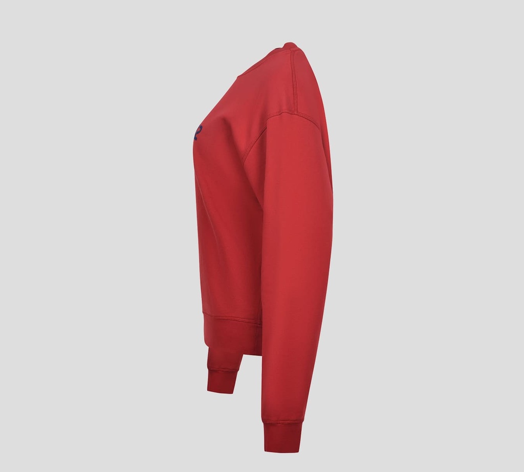 Dsquared2 - SWEATER CUELLO REDONDO CLÁSICO ROJO CON LOGO ESTAMPADO