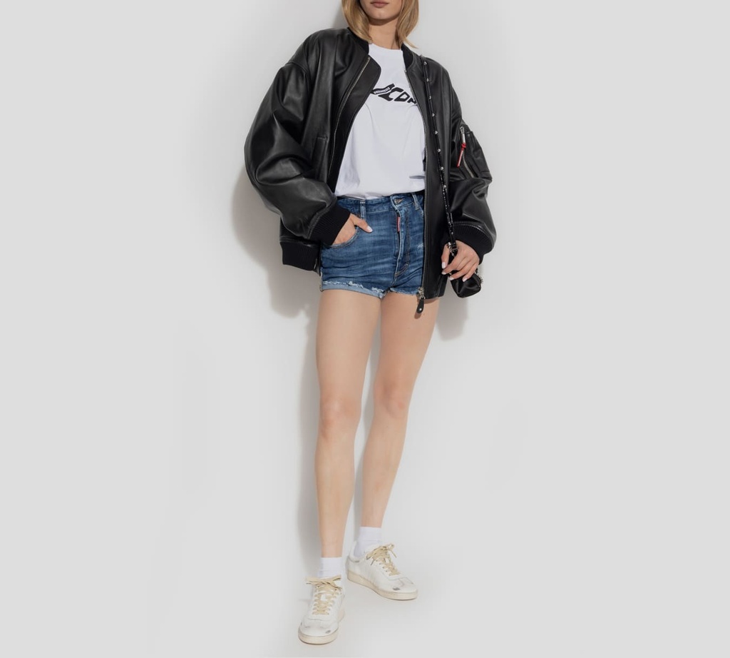 Dsquared2 - SHORT DE JEAN CON RASGADURAS Y RUEDOS DESHILACHADOS