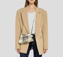 Dsquared2 Icon - CARTERA PEQUEÑA BEIGE DE PIEL DE SERPIENTE CON CADENA
