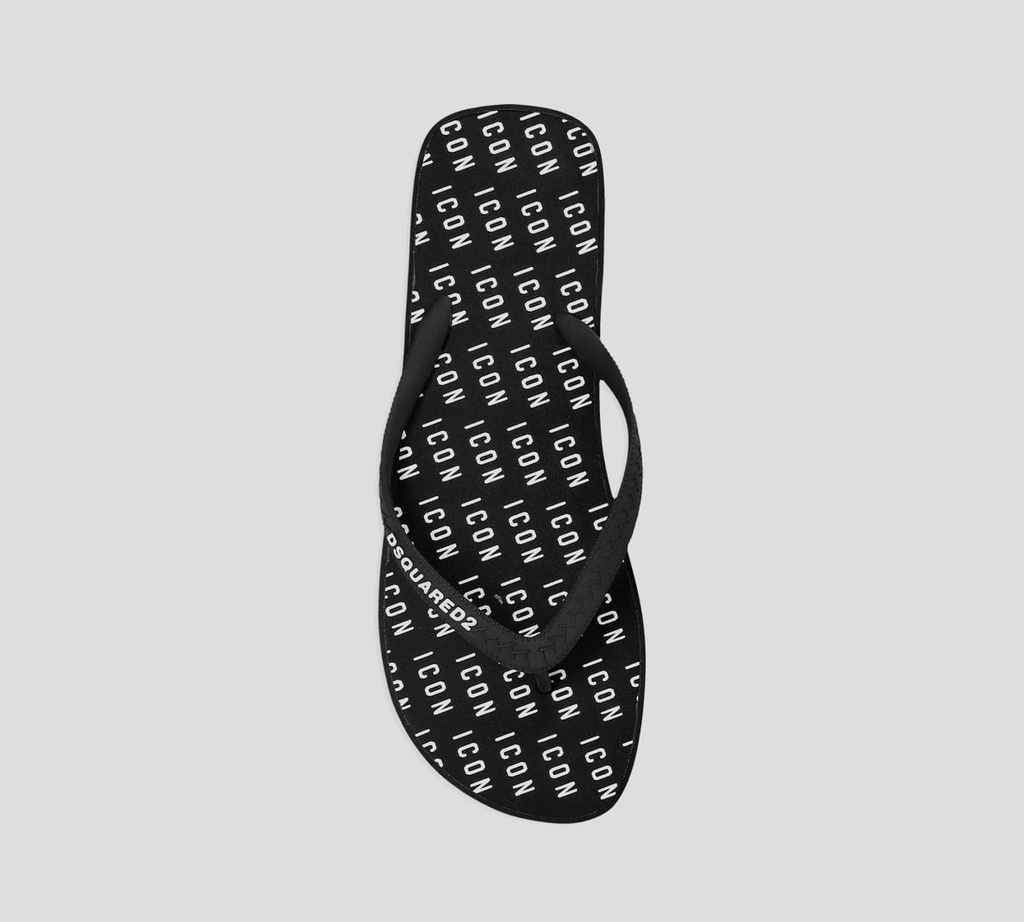 Dsquared2 Icon - SANDALIA NEGRA CON ICON BLANCO D