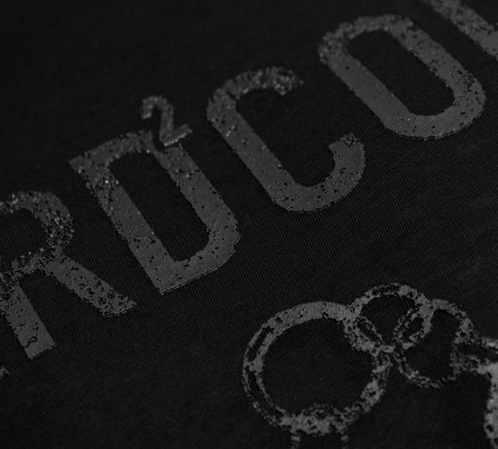 Dsquared2 - FRANELA CUELLO REDONDO NEGRA CON ESTAMPADO HARDCORE