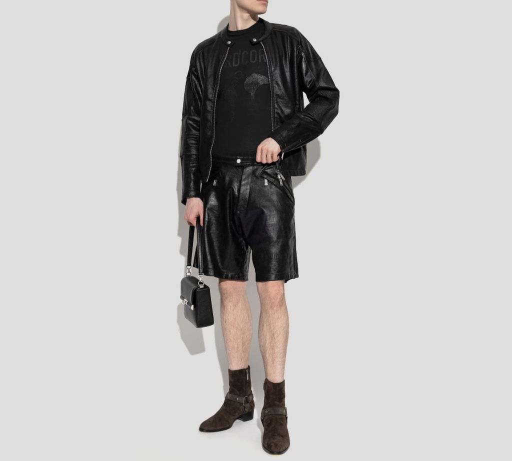 Dsquared2 - FRANELA CUELLO REDONDO NEGRA CON ESTAMPADO HARDCORE