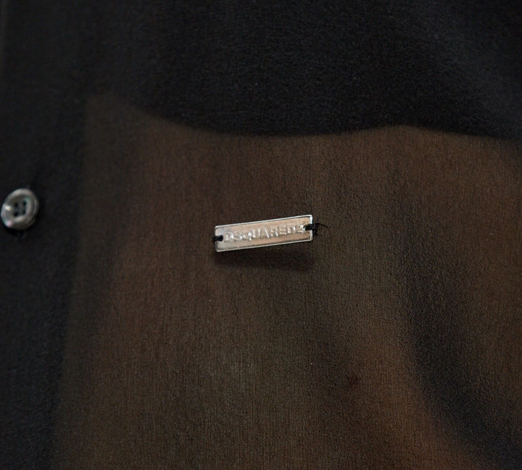 Dsquared2 - BLUSA NEGRA TRANSPARENTE ABOTONADA AL FRENTE