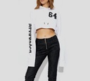 Dsquared2 - SWEATER CROP TOP CON HODDIE EN BLANCO CON ESTAMPADO 64
