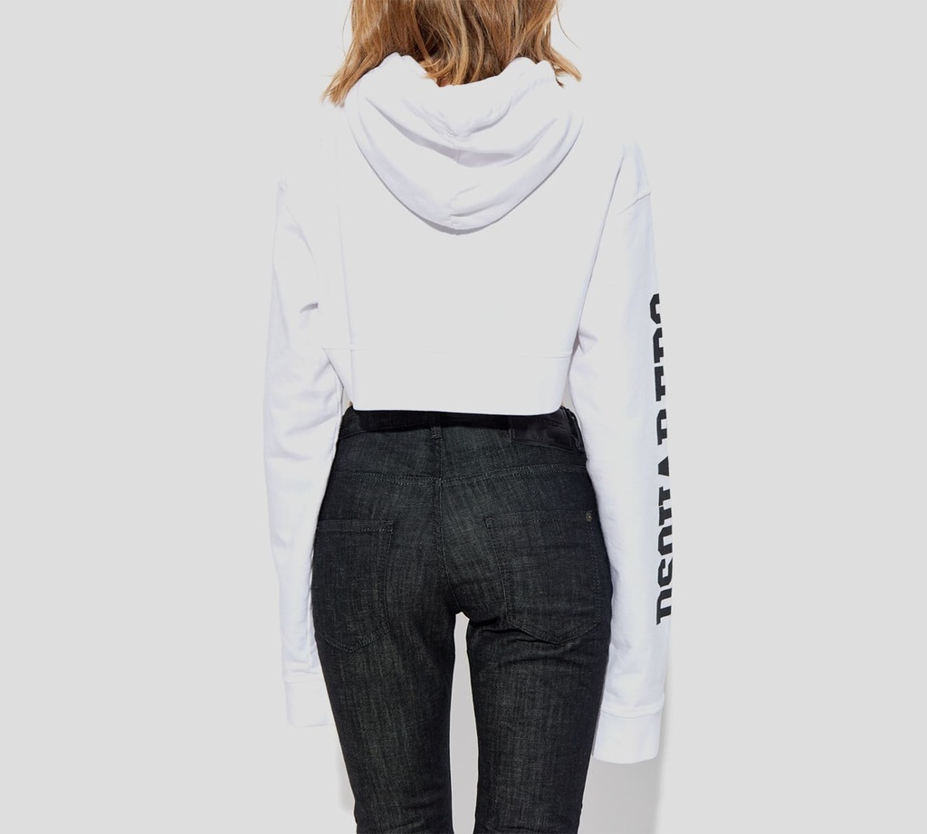 Dsquared2 - SWEATER CROP TOP CON HODDIE EN BLANCO CON ESTAMPADO 64