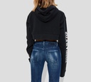 Dsquared2 - SWEATER CROP TOP CON HODDIE EN NEGRO CON ESTAMPADO 64