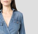 Elisabetta Franchi - BLUSA TIPO JEANS CORTA