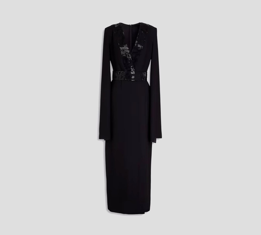 Elie Saab - VESTIDO DE CREPÉ ADORNADO CON CRISTALES