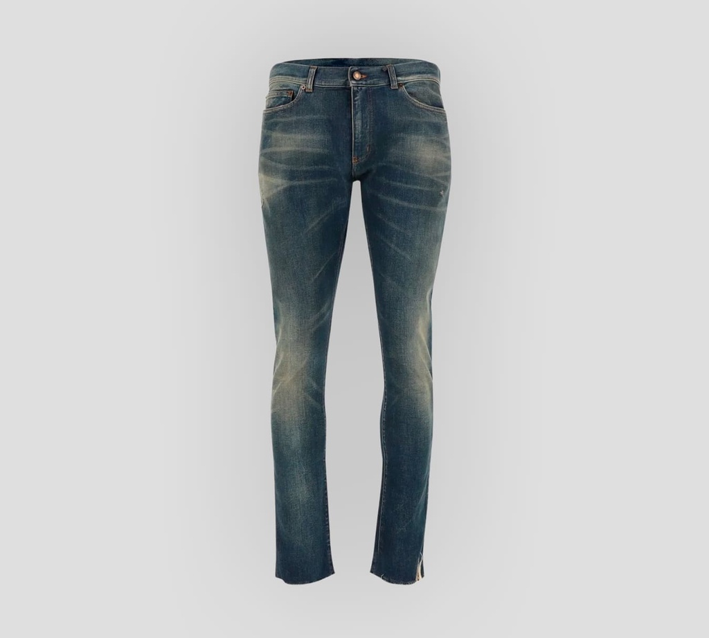 Saint Laurent - SKINNY JEANS CON PRELAVADO Y RUEDOS RASGADOS