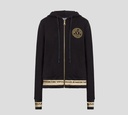 Versace Jeans Coture - HOODIE CON CIERRE FRONTAL DORADO Y MAXILOGO SOBRE LA ESPALDA