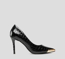 Versace Jeans Couture - STILLETO PATENTE CON IMITACIÓN DE PIEL Y PUNTA METÁLICA