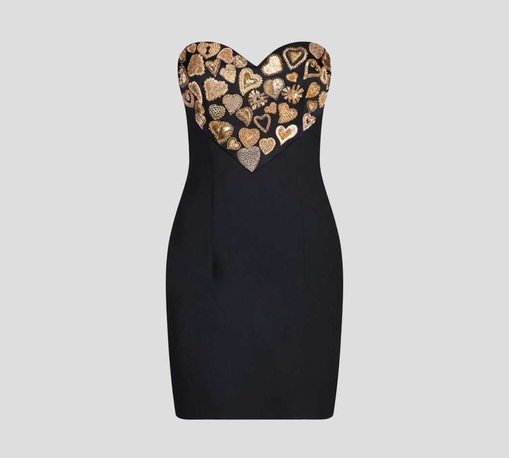Moschino - MINI VESTIDO STRAPLESS CON ESCOTE DE CORAZÓN