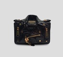 Moschino - CARTERA "BIKER" EN CUERO BRILLANTE DESGASTADO
