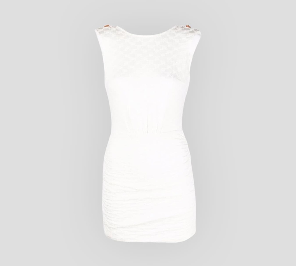 Elisabetta Franchi - VESTIDO CORTE RECTO Y SIN MANGAS CON CADENA SOBRE LA ESPALDA