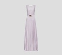 Elisabetta Franchi - VESTIDO DE GALA BRILLANTE PLISADO CON CINTURÓN