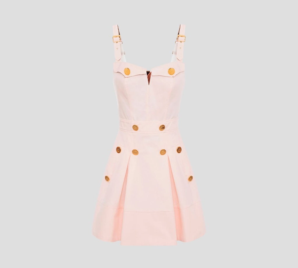 Elisabetta Franchi - VESTIDO DE FALDA PLISADA CORTE "A" SIN MANGAS