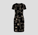 Elisabetta Franchi - VESTIDO CEÑIDO DE PUNTO CON PATRÓN DE LOGO
