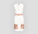 Elisabetta Franchi - VESTIDO PULLOVER CON BOLSILLOS FRONTALES Y CINTURÓN