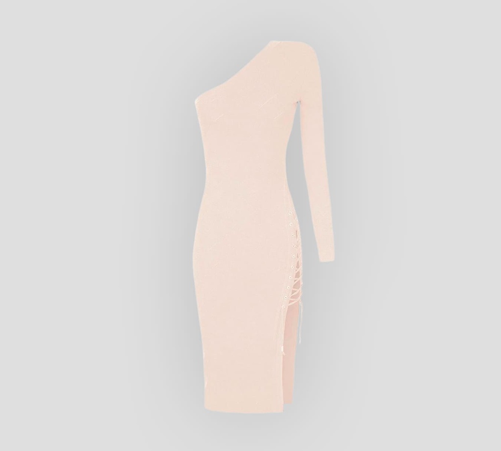 Elisabetta Franchi - VESTIDO DE PUNTO ASIMÉTRICO CON TRENZADO LATERAL