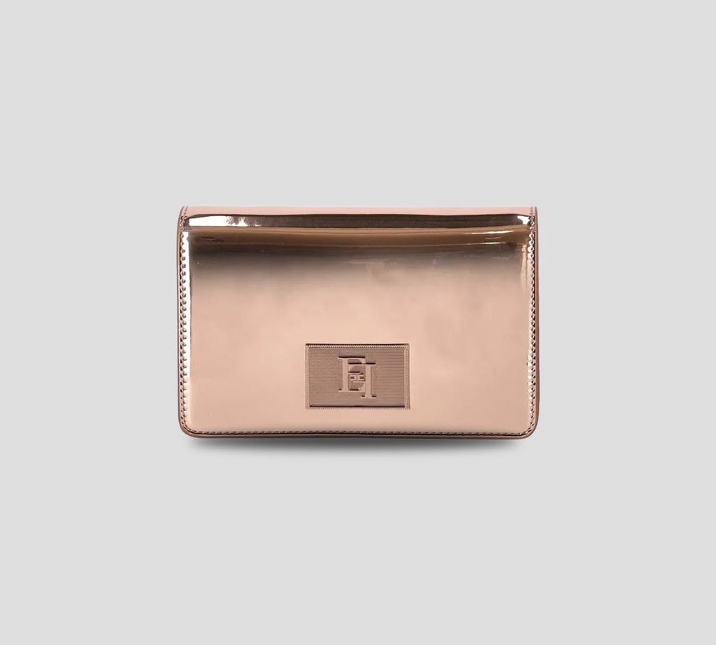 Elisabetta Franchi - CARTERA BANDOLERA BRONCE PATENTE