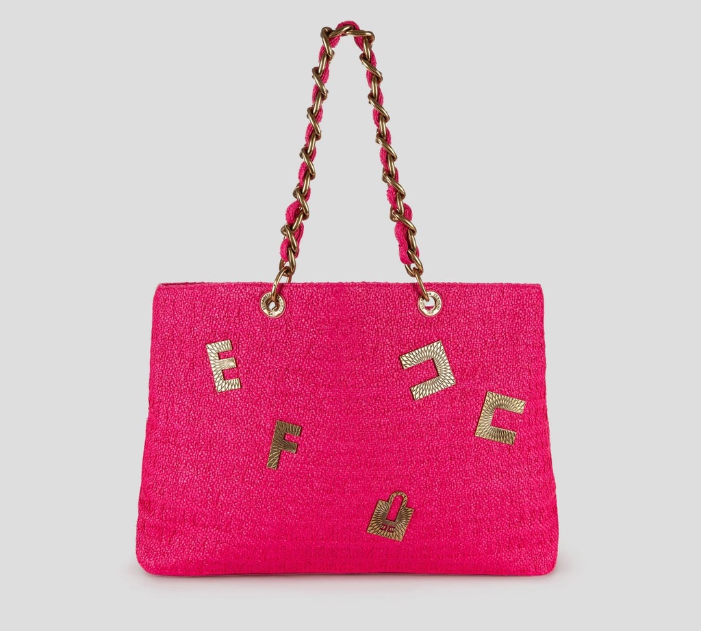 Elisabetta Franchi - CARTERA MAXI CON DETALLES METÁLICOS BRONCE