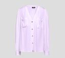 Elisabetta Franchi - BLUSA MANGA LARGA DE BOTONES CON CLUELLO "V"