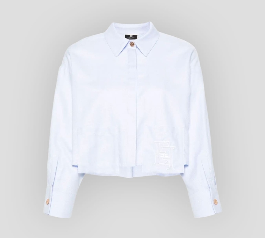 Elisabetta Franchi - BLUSA CORTA CON BOLSILLOS SOBRESALIENTES