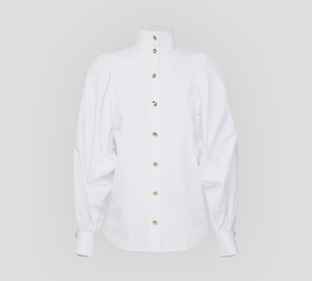 Elisabetta Franchi - BLUSA DE CUELO ALTO Y MANGA LARGA TIPO MURCIÉLAGO