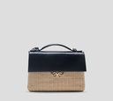 Elie Saab - CARTERA SOBRE EN YUTE Y CUERO CON CORREA LARGA