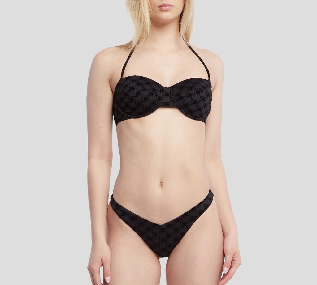 Elisabetta Franchi - TRAJE DE BAÑO DE 2 PIEZAS CON PATRÓN DE LOGO