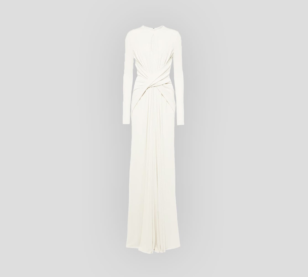 Elie Saab - VESTIDO LARGO EN JERSEY CON CRUCE DRAPEADO FRONTAL