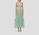 Elie Saab - VESTIDO MIDI DE TUL CON BORDADO DE FLORES
