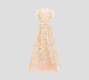 Elie Saab - VESTIDO MIDI DE TUL CON CINTURÓN Y BORDADO DE LUNARES BRILLANTES