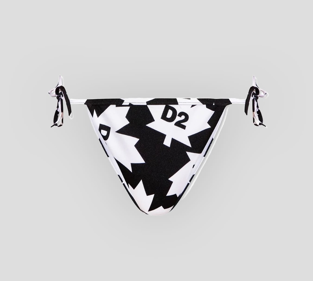 Dsquared2 - PANTY DE BIKINI AJUSTABLE A LOS LADOS CON ESTAMPADO DE FLOR DE MAPLE