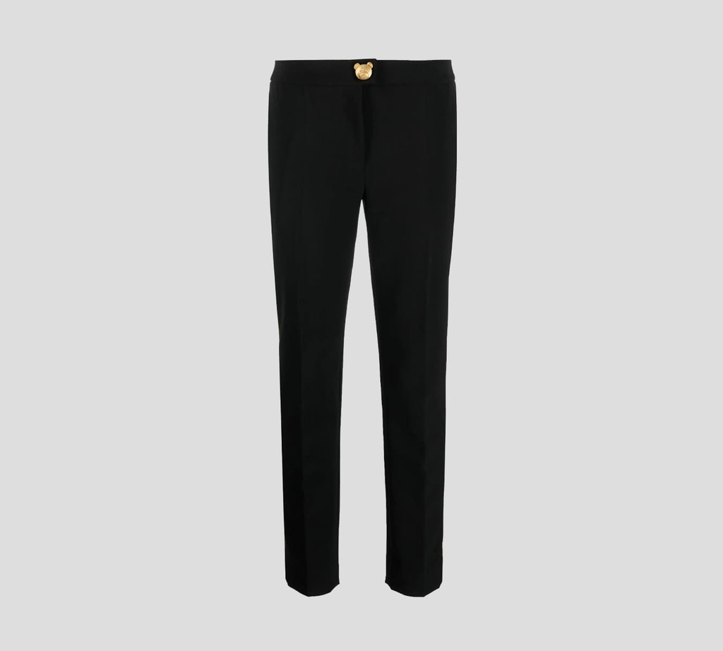 Moschino - PANTALÓN CLÁSICO DE VESTIR CON BOTÓN Y CORDONES LATERALES DORADOS