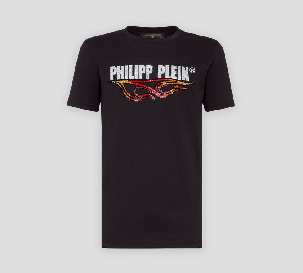 Philipp Plein - FRANELA PP COLOR MARRÓN OSCURO CON LOGO EN PEDRERÍA