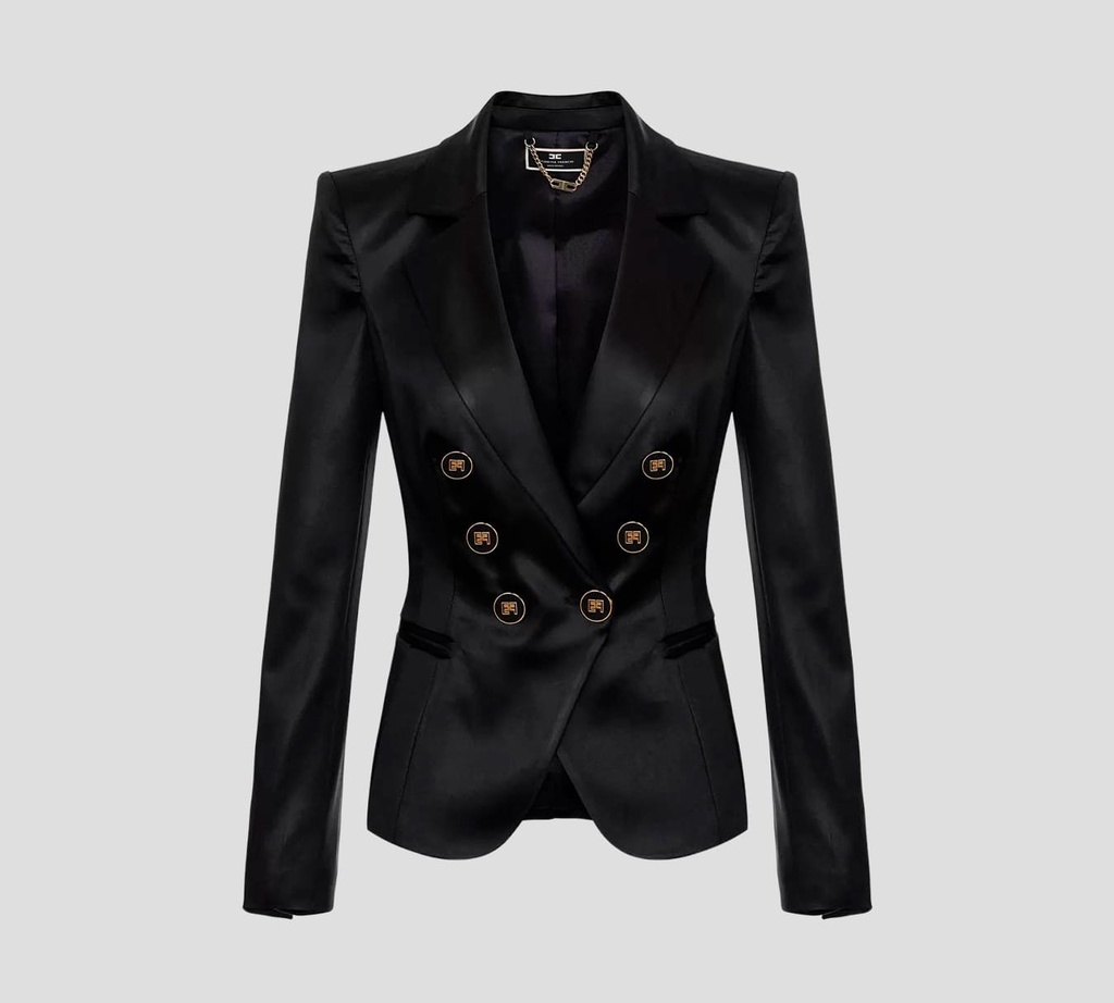 Elisabetta Franchi - BLAZER SATINADO CON 6 BOTONES FRONTALES