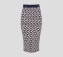 Elisabetta Franchi - FALDA LÁPIZ DE PUNTO CON PATRÓN ROMBOIDE