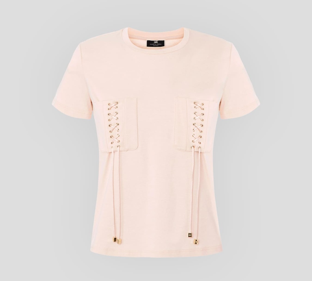 Elisabetta Franchi - FRANELA CUELLO REDONDO CON BOLSILLOS TRENZADOS