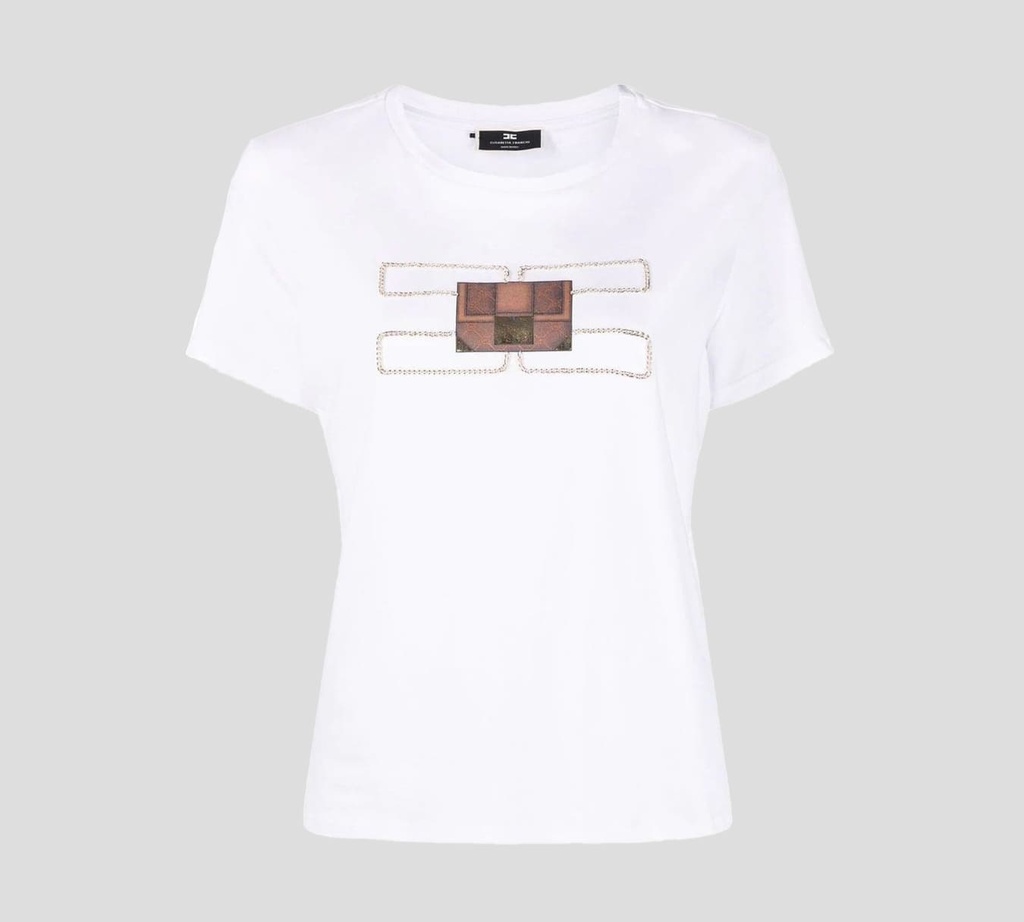 Elisabetta Franchi - FRANELA CUELLO REDONDO CON LOGO DE CADENAS 