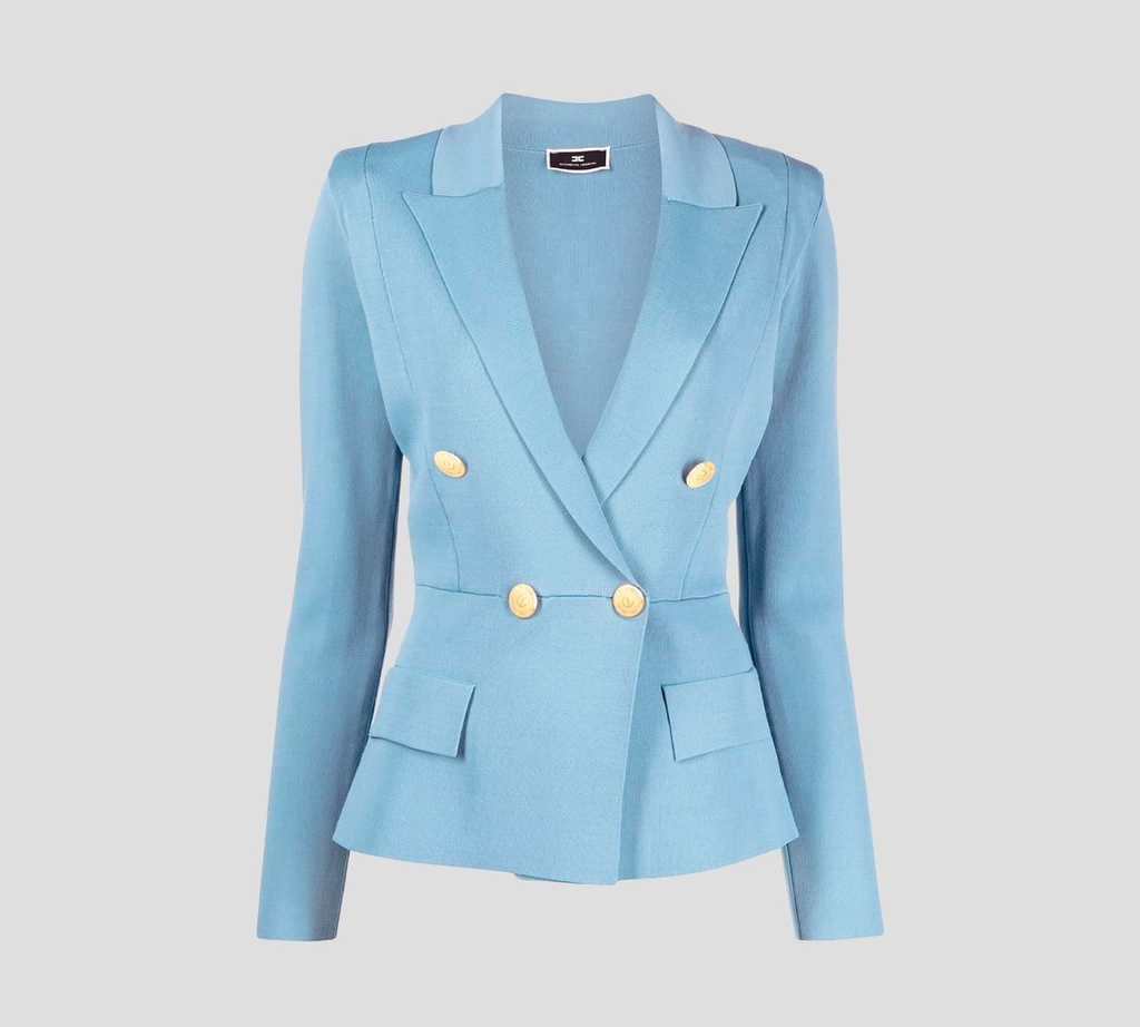 Elisabetta Franchi - BLAZER BÁSICO DE ESCOTE SEMI PROFUNDO CON BOTONES DORADOS