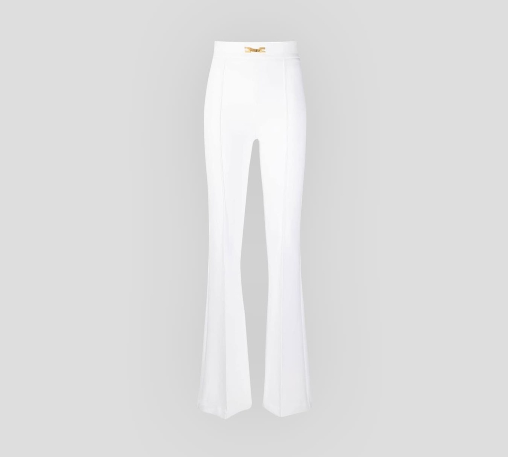 Elisabetta Franchi - PANTALÓN PLISADO BOTA ANCHA CORTE ALTO
