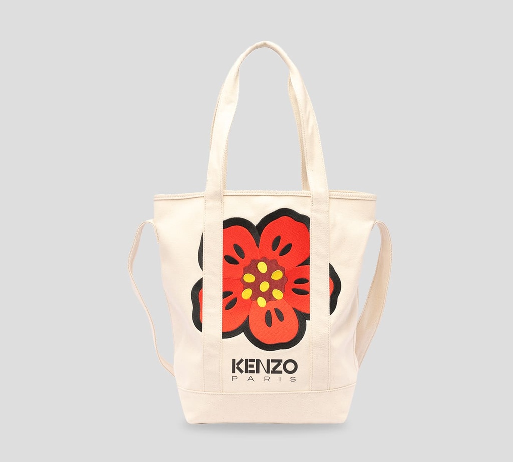 Kenzo - SHOPPING BAG CUADRADA CON LOGO K-PARIS BORDADO Y ESTAMPADO