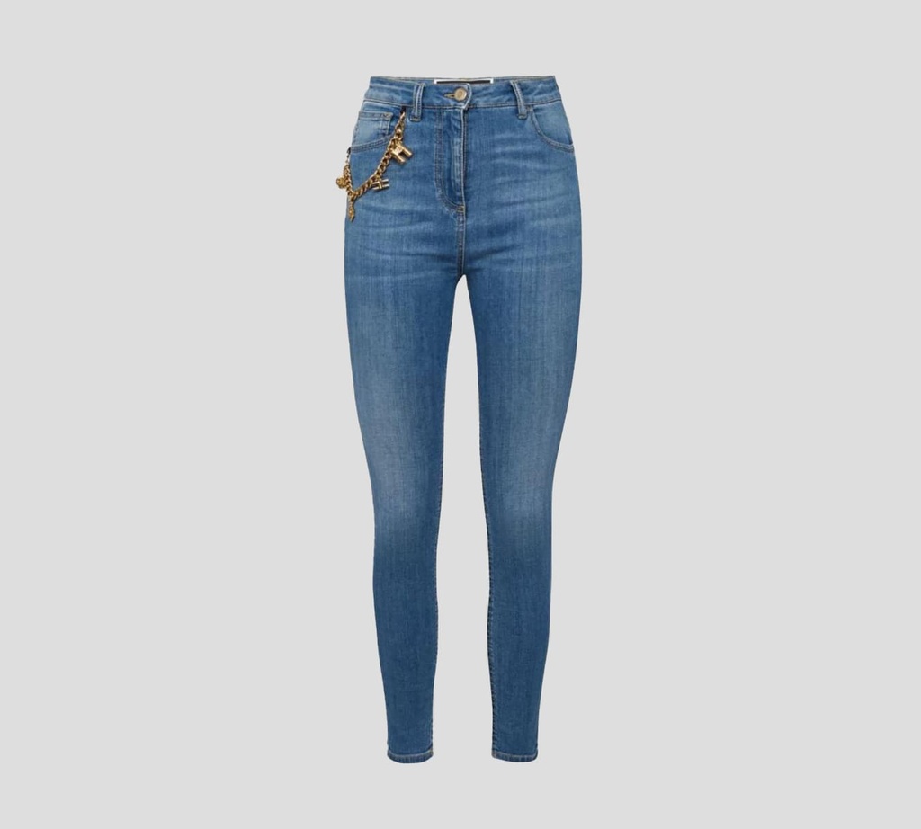 Elisabetta Franchi - SKINNY JEANS BÁSICOS CON CADENA DORADA