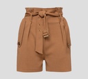 Elisabetta Franchi - SHORT CORTE ALTO CON CINTURÓN DE HEBILLA DORADA