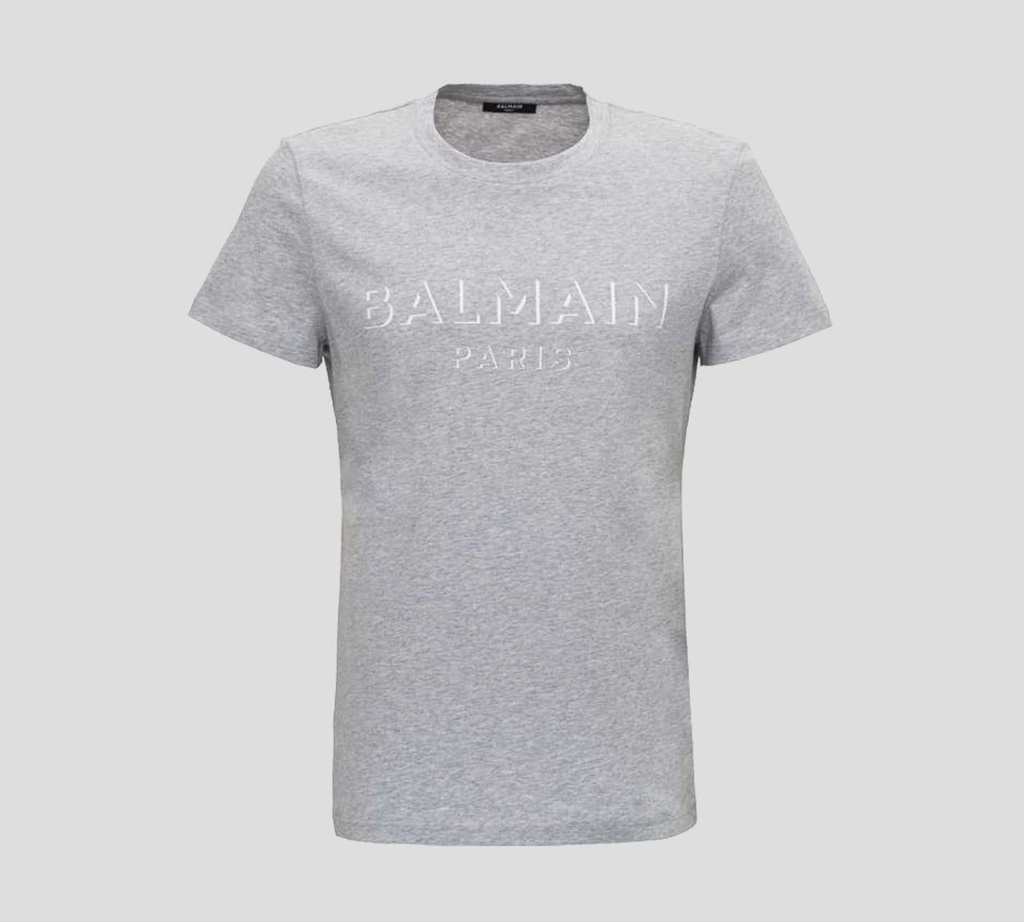 Balmain - FRANELA CUELLO REDONDO CON LOGO FRONTAL SESGADO