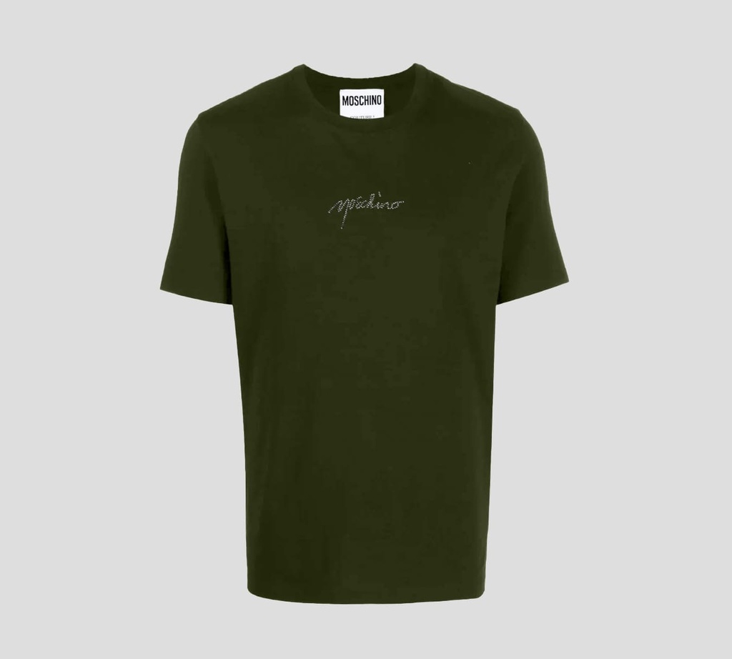 Moschino - FRANELA CUELLO REDONDO CON PEDRERIA SOBRE EL PECHO